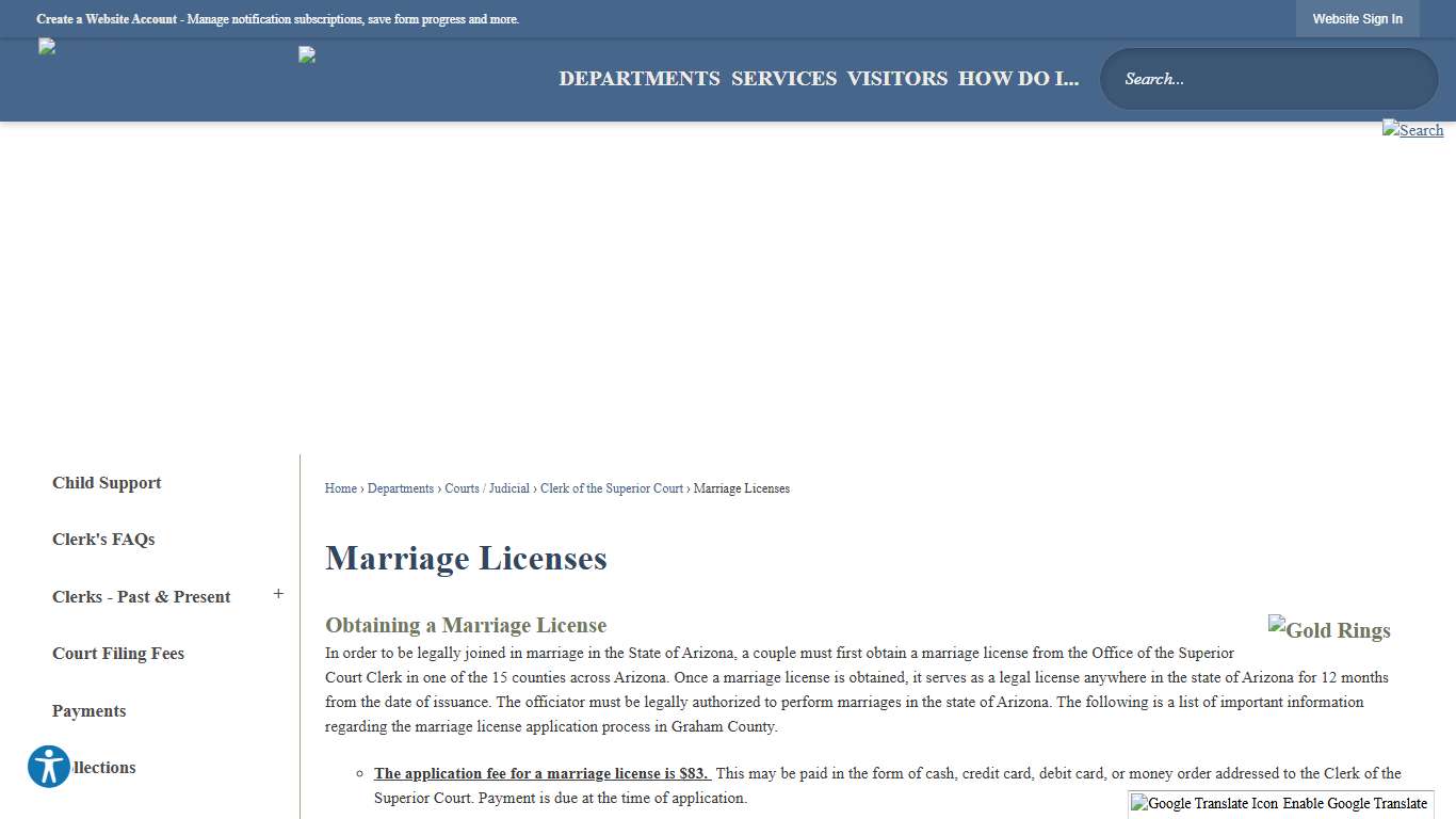 Marriage Licenses | Graham County, AZ