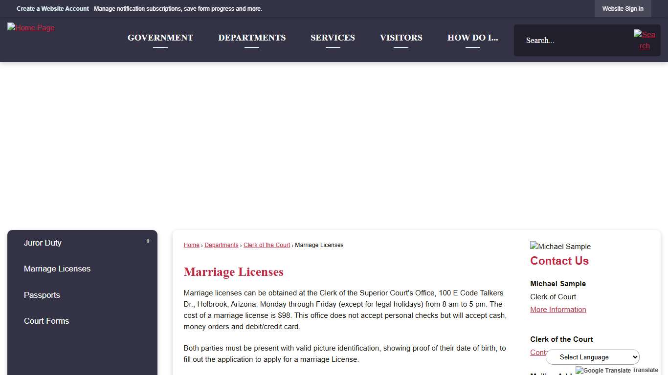 Marriage Licenses | Navajo County, AZ