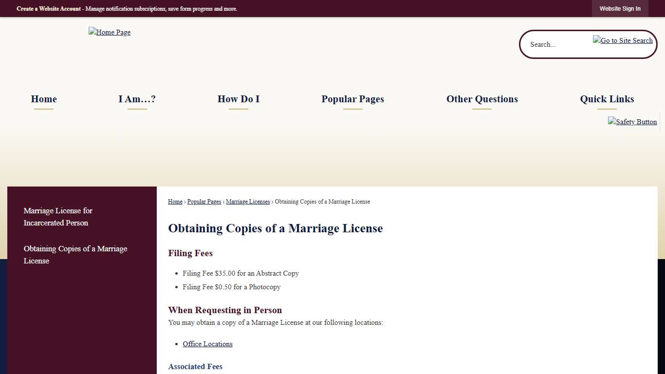 Obtaining Copies of a Marriage License | Pinal County COSC, AZ
